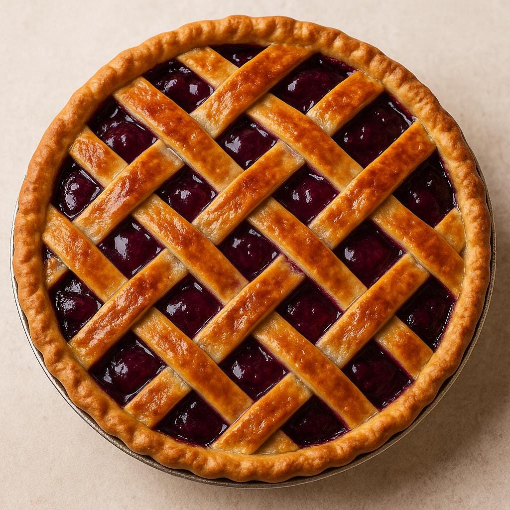 Concord Grape Lattice Crust Pie